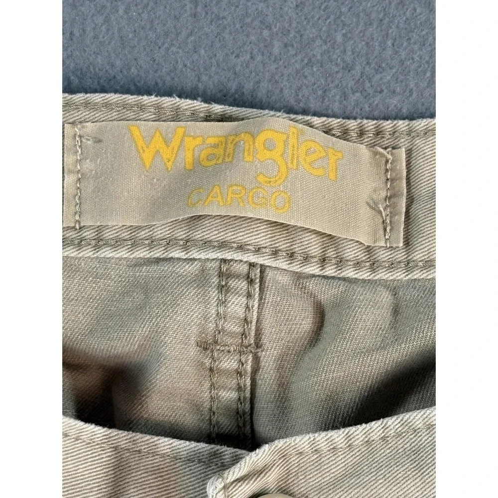 Wrangler Pants Mens 32x30 Beige Relaxed Fit Cargo Canvas Straight Leg Workwear
